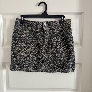 Mango Leopard Print Women's Skirt